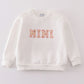 White MAMA&MINI applique fleece mom&me sweatshirt