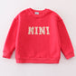 Red MAMA&MINI applique fleece mom&me sweatshirt