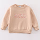 Khaki MAMA&MINI applique fleece mom&me sweatshirt