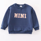 Navy MAMA&MINI applique fleece mom&me sweatshirt