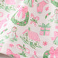 Pink watercolor christmas print baby bloomer set