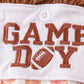 Brown football game day embroidery girl romper