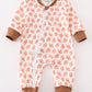 Brown football game day embroidery boy romper