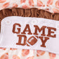 Brown football game day embroidery girl set