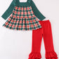 Forest merry christmas plaid girl set