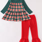 Forest merry christmas plaid girl set