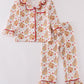 Christmas gingerbread house print girl pajamas set