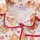 Christmas gingerbread house print girl pajamas set