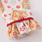 Christmas gingerbread house print girl pajamas set