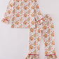 Christmas gingerbread house print girl pajamas set