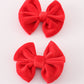 Red velvet girl piggie hair bow