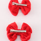 Red velvet girl piggie hair bow