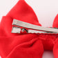 Red velvet girl piggie hair bow