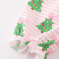 Green christmas tree print ruffle girl gown