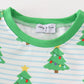 Green christmas tree print ruffle boy pajamas set