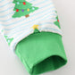 Green christmas tree print ruffle boy pajamas set