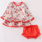 Red nutcracker girl bloomer set