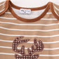 Brown stripe antler embroidery boy top