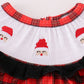 Red christmas santa embroidery smocked plaid girl bishop romper