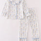 Blue nutcracker print boy pajamas set