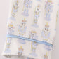 Blue nutcracker print boy pajamas set