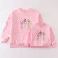 Pink nutcracker embroidery mom&me fleece sweatshirt