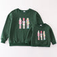 Green nutcracker embroidery mom&me fleece sweatshirt