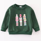 Green nutcracker embroidery mom&me fleece sweatshirt