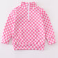 Pink checkered girl pullover