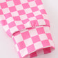 Pink checkered girl pullover