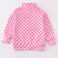 Pink checkered girl pullover