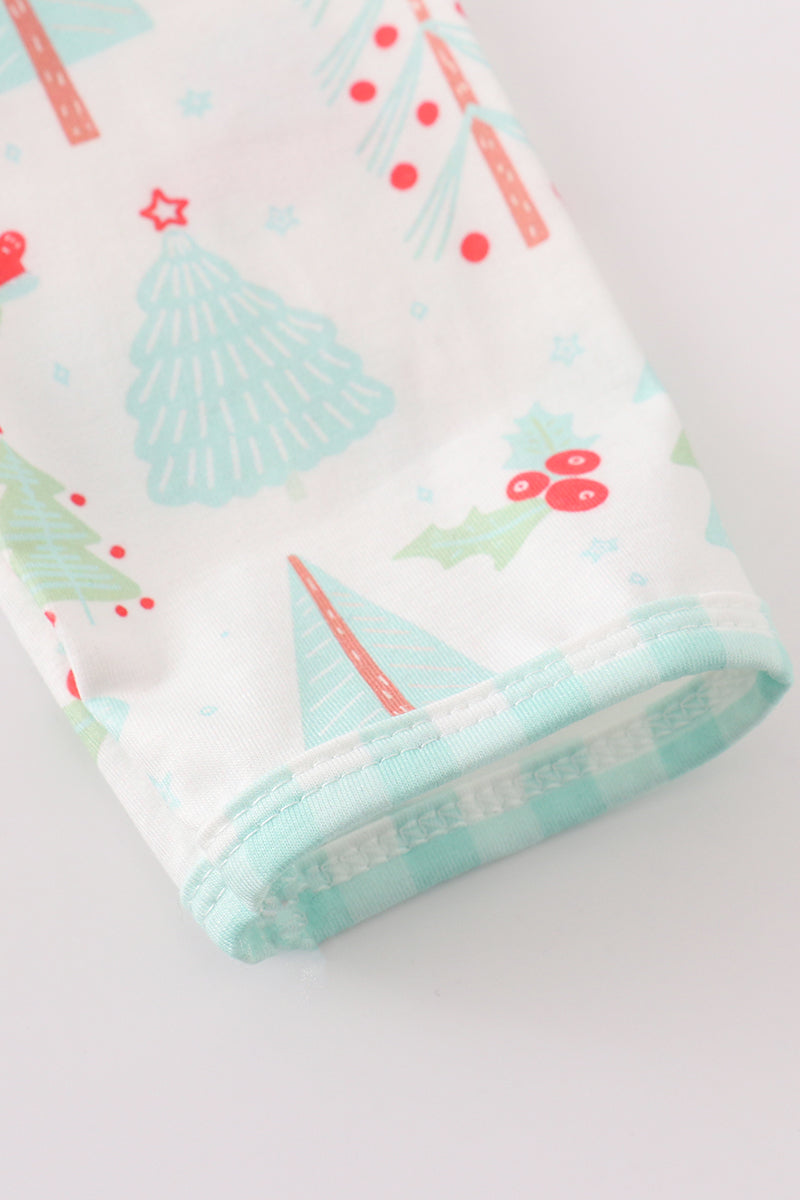 Christmas tree car print girl set