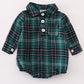 Green plaid boy button down bubble