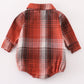 Rust plaid boy button down bubble