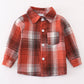 Rust plaid boy button down shirt