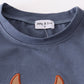 Blue cow applique boy set