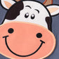 Blue cow applique boy set