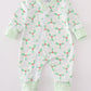 Green christmas holly print boy romper