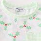 Green christmas holly print boy set