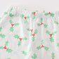 Green christmas holly print boy set