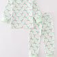 Green christmas holly print boy set