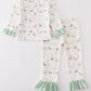 Sage duck print girl pajamas set