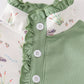 Sage duck print girl jogger ruffle set