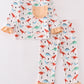 Pink dinosaur print girl pajamas set