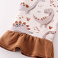 Brown dinosaur print girl set