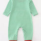 Green stripe christmas deer applique boy romper