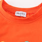Orange dinosaur excavator applique boy top