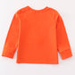 Orange dinosaur excavator applique boy top