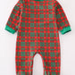 Green merry christmas embroidery boy romper