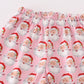 Pink christmas santa claus girl pajamas set